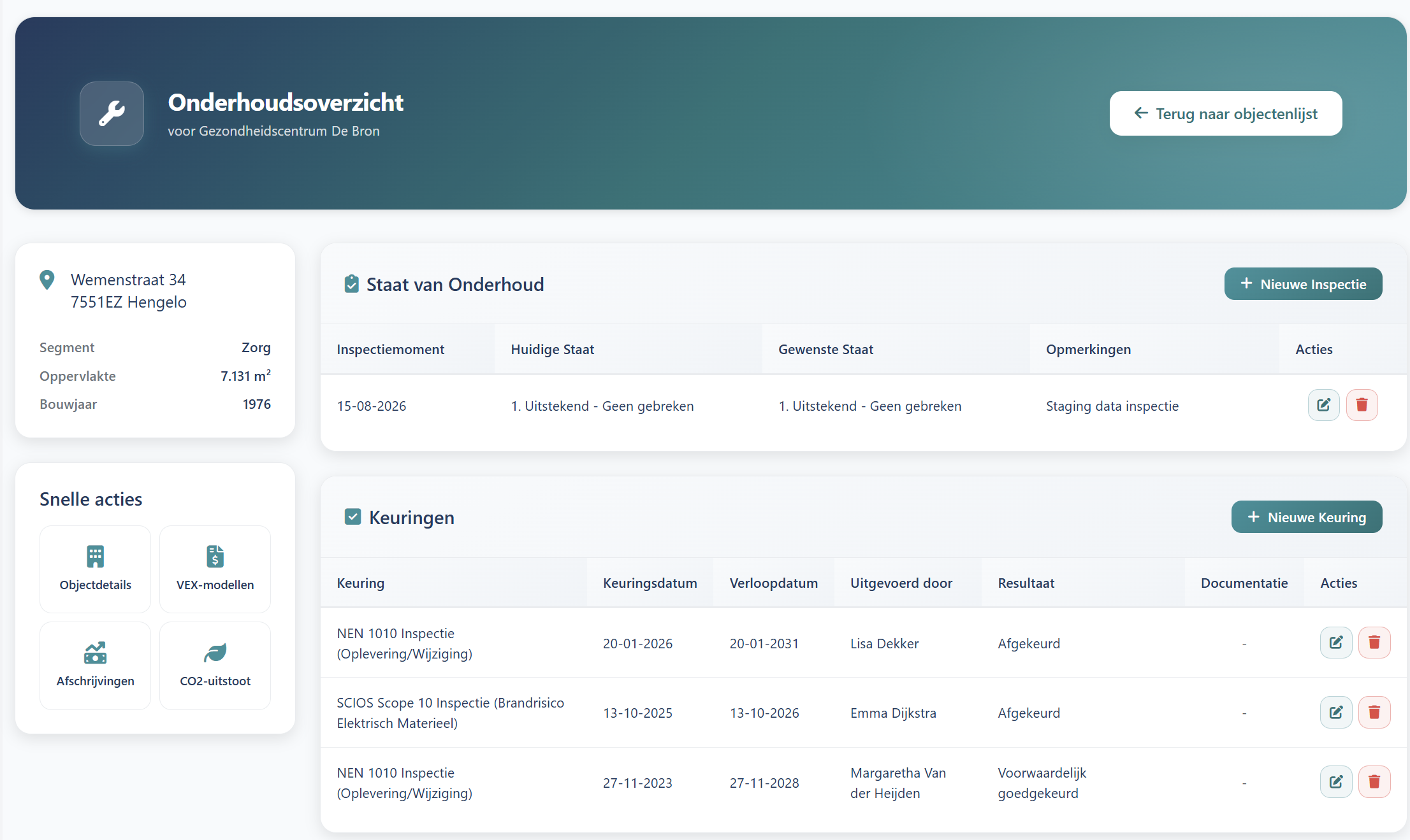 VMS — Onderhoudsoverzicht met MJOP-koppeling